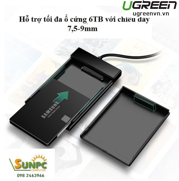 Hộp đựng ổ cứng 2,5 inch USB 3.0 chính hãng Ugreen 30847 cao cấp